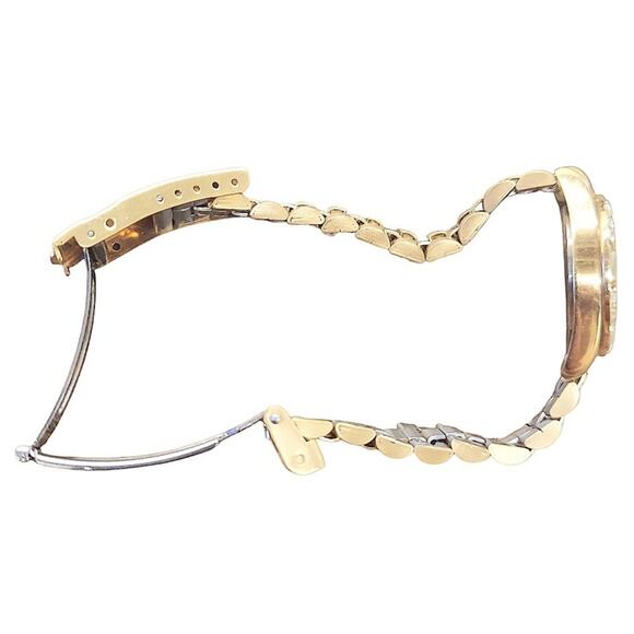 Vintage Elgin gold-tone quartz watch for women with a crystal-accented bezel and - Picture 4 of 6